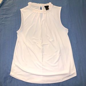 Ann Taylor Silk Ruffled Mockneck Blouse